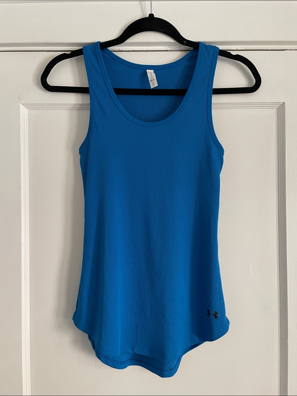Women's Under Armour Heat Gear Ribbed Scoop Tank In Vibrant Cerulean Blue